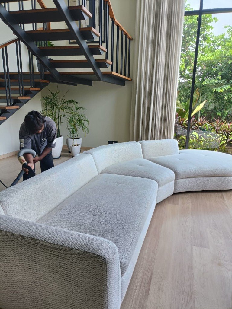 House sofa cleaning in a premium Vadodara home by Perfect Cleaner